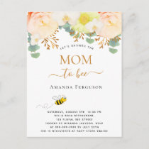 Mom to bee yellow floral cute Baby Shower Postcard
