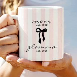 Mom to Glamma Est Mug with Bow