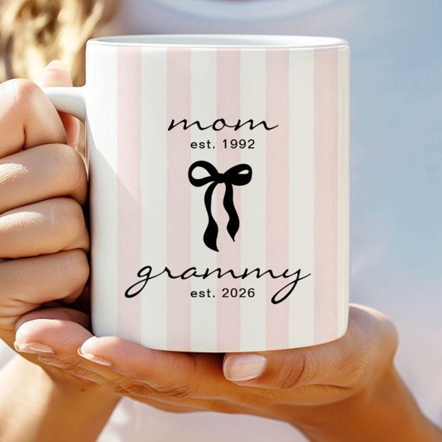 Mom to Grammy Est Mug with Bow (Creator Uploaded)