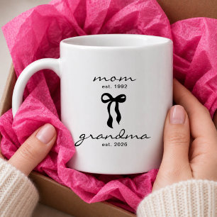Mom to Grandma Est Mug with Bow