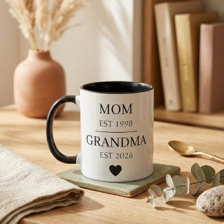 Mom to Grandma Est Year Family Journey Design Mug