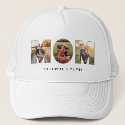 Mom To Kids Names  Photos Trucker Hat