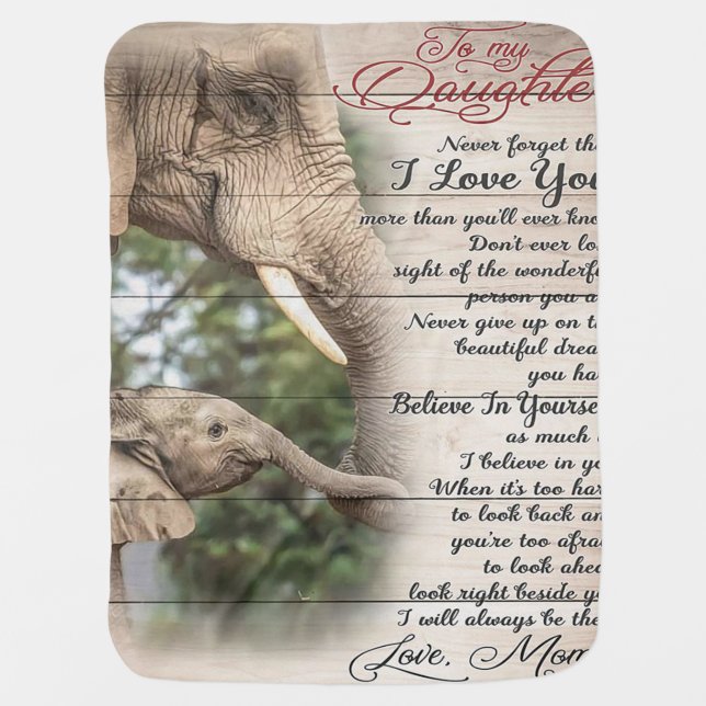 Mom To My Daughter Letter, Girl Birthday Gift Baby Blanket (Front)