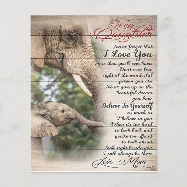 Mom To My Daughter Letter, Girl Birthday Gift Flyer (Front)