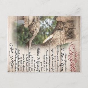 Mom To My Daughter Letter, Girl Birthday Gift Postcard