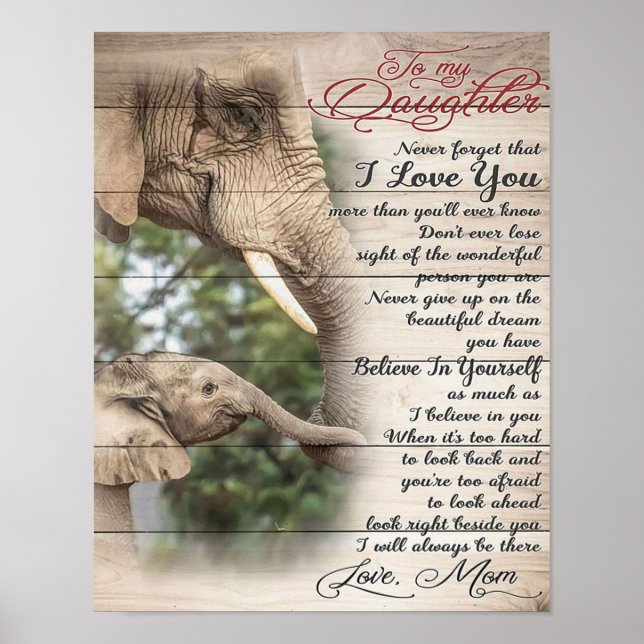 Mom To My Daughter Letter, Girl Birthday Gift Poster (Front)
