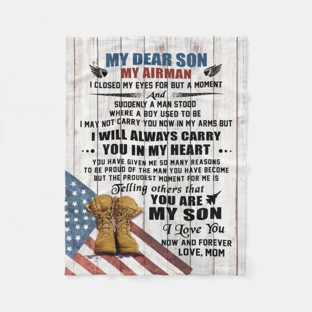 Mom To My dear son AF Fleece Blanket (Front)