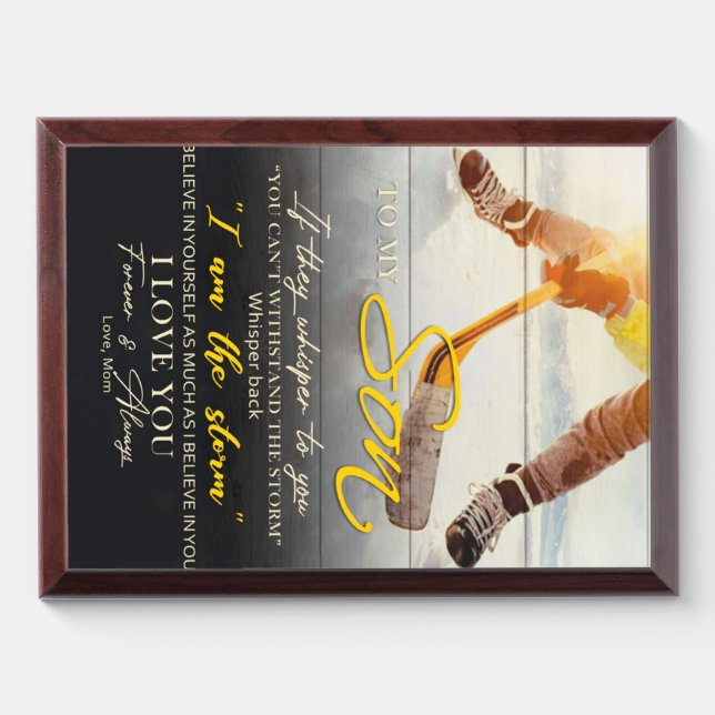 Mom To my Son Gift, Son Birthday Gift Idea Award Plaque (Horizontal)