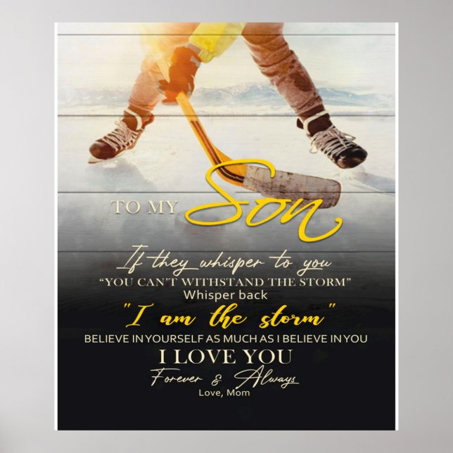 Mom To my Son Gift, Son Birthday Gift Idea Poster (Front)