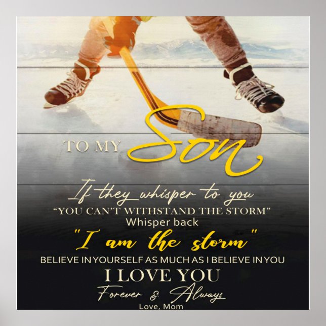 Mom To my Son Gift, Son Birthday Gift Idea Poster (Front)