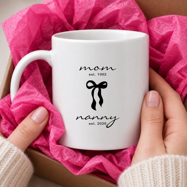 Mom to Nanny Est Mug with Bow (Creator Uploaded)