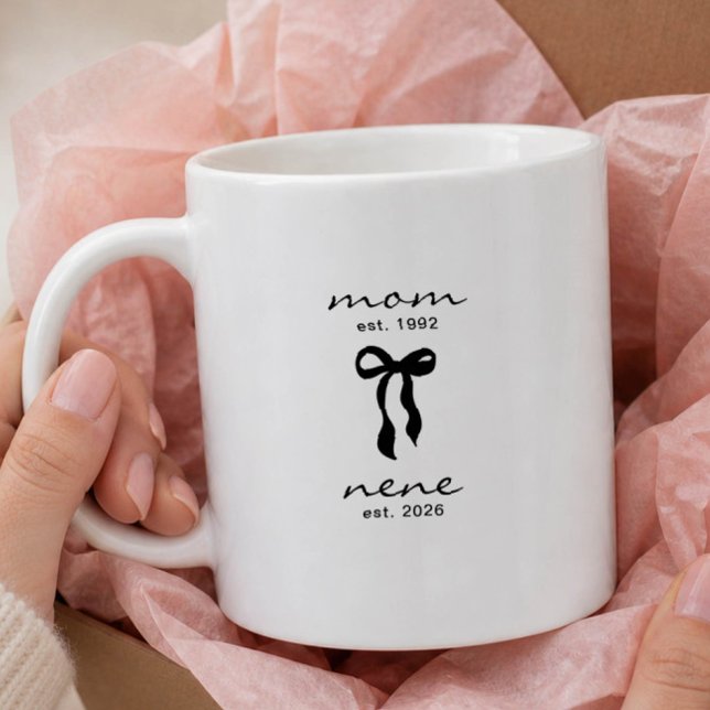 Mom to Nene Mug Pink Bow Stripes (Creator Uploaded)