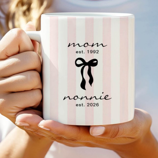Mom to Nonnie Est Mug with Bow (Creator Uploaded)