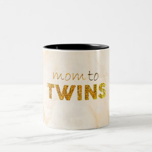 Mom to Twins Two-Tone Coffee Mug