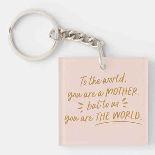 Mom To Us You Are The World Photo Keychain
