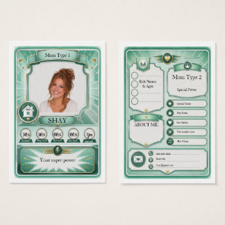 Mom Trading Card in Mint Green Mania