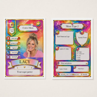 Mom Trading Card in Rainbow Explosion