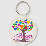 Mom Tree of Life Hearts Keychain