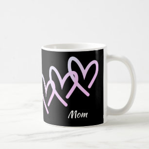 Mom Triple Black Heart Coffee Mug