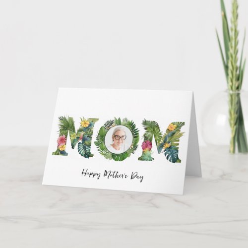 MOM Tropical Picture Frame  Mothers Day Card