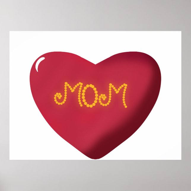 Mom Typography Design, Cute Mother Quote Text Art, Poster (Front)