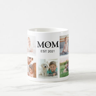 Mom Typography Family Photo Collage Coffee Mug