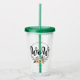 MOM upside down spells WOW!  Acrylic Tumbler