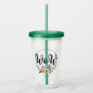 MOM upside down spells WOW!  Acrylic Tumbler