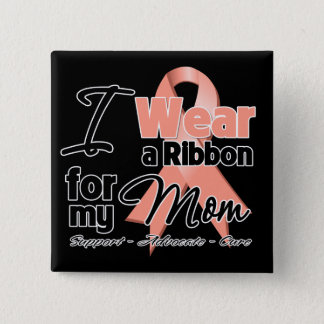 Mom - Uterine Cancer Ribbon Pinback Button