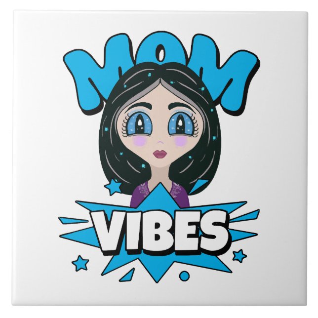 Mom Vibes Ceramic Tile (Front)