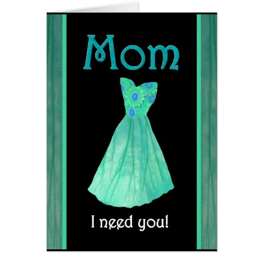 Mom Walk Me Down The Aisle Mint Green Gown Card Zazzle