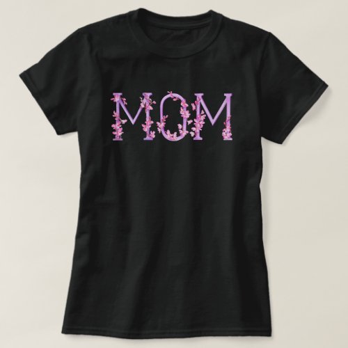 Mom watercolor art orchid text T_Shirt