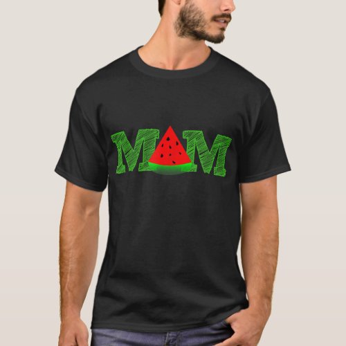 Mom Watermelon Funny Summer Fruit Mother Day T_Shirt