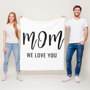 Mom We Love You Custom Mothers Day Photo Fleece Blanket