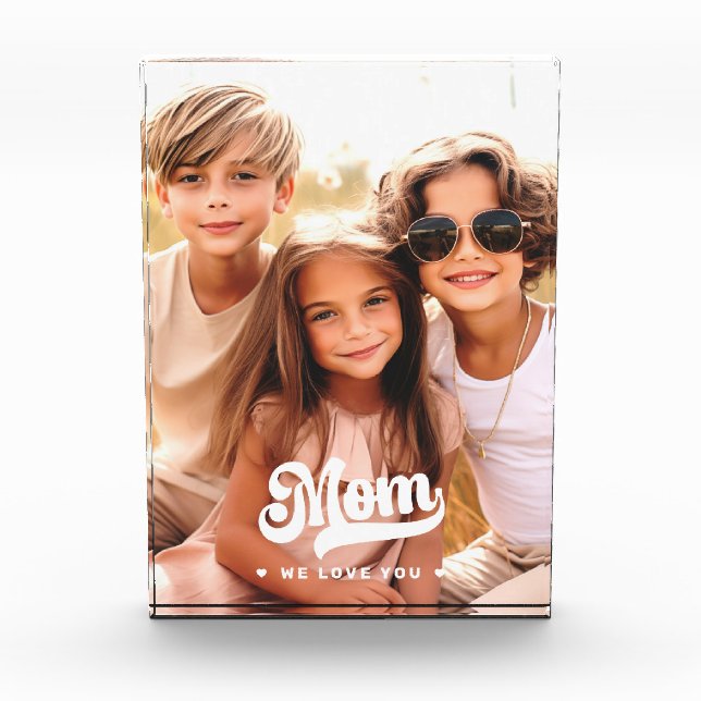 Mom we love you hearts mothers day photo block (Front)