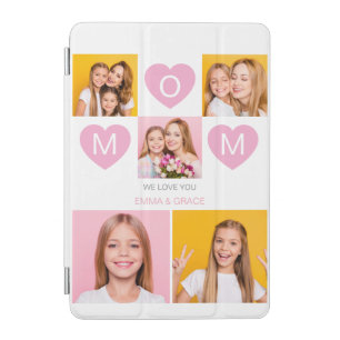 Mom We Love You Kids Names Photo Collage Heart iPad Mini Cover
