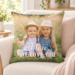 Mom We Love You Photo Keepsake Throw Pillow