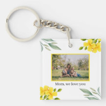 Mom We Love You Yellow Floral Photo