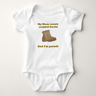 Mom Wears Combat Boots Baby Bodysuit