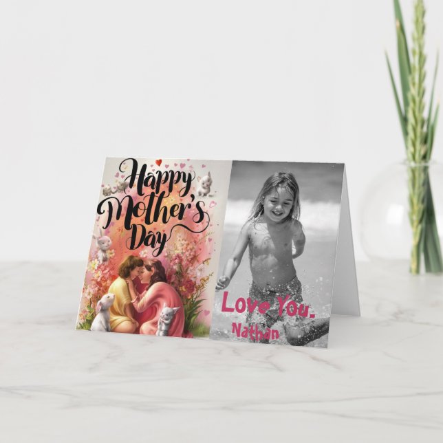 *~* Mom Whimsical Loving Mother Day Photo AP72 MOM Thank You Card (Front)