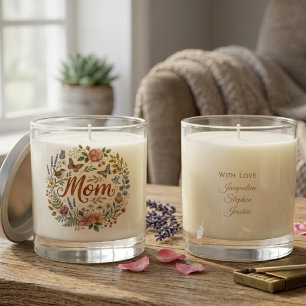 Mom Wildflower Garden Floral Wreath Nature Gift Scented Candle