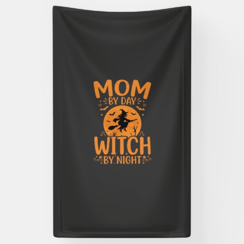 Mom Witch Halloween Design Banner