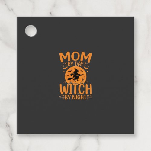 Mom Witch Halloween Design Favor Tags