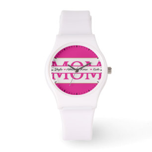 MOM with 4 kids names Mothers Day Watch