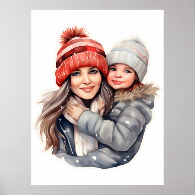 Mom with daughter winter fashion poster (Front)