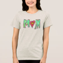Mom With Heart Hand Drawn Art