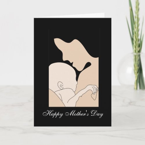 mom with new baby illustration  greeting card