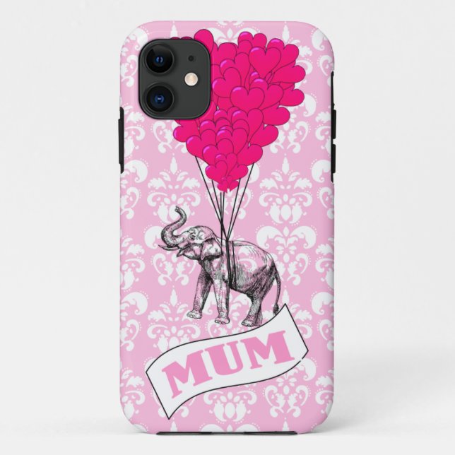 Mom with pink elephant Case-Mate iPhone case (Back)
