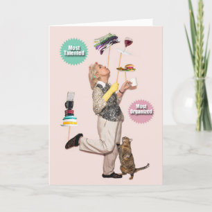 Mom With Plates On Sticks Mothers Day Card