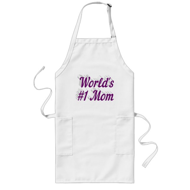 Mom with purple text long apron (Front)